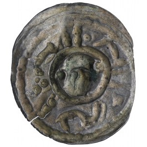 Jindřich I. Vousatý nebo Jindřich II. Pobožný, Wropclaw, brakteát, lemovaná hlava - vzácný