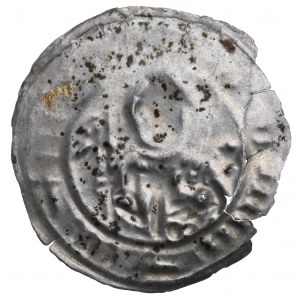 Mieszko III Starý, Gniezno/Kalisz, hebrejský brakteát, knieža s mečom a zástavou - RARE