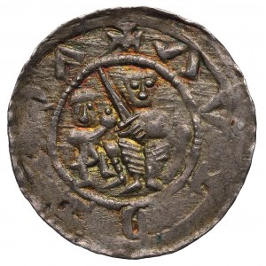 Ladislaus II. der Verbannte, Krakau, Denar, Kampf mit Löwe, Inschrift VALDZLAV