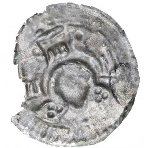 Henrich I. Bradatý alebo Henrich II. Zbožný(?), brakteát, polopostavička pod arkádou, radiálne obloženie - ZRADA