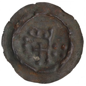 Ostpommern, Swietopel II. der Große (1220-1266), Brakteat, Arm mit Wimpel nach links - selten