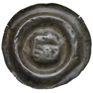 Sliezsko, 13. storočie, široký brakteát, korunovaná rytierska prilba