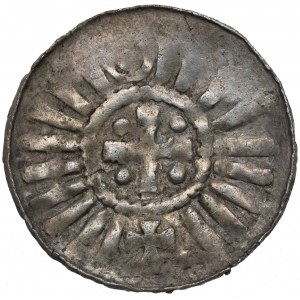 Słowianie(?), denar krzyżowy XIw., kapliczka, palisada - rzadki
