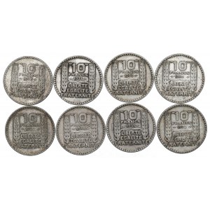 Frankreich, Satz von 10 Francs 1930-34