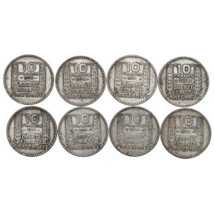 Frankreich, Satz von 10 Francs 1929-34