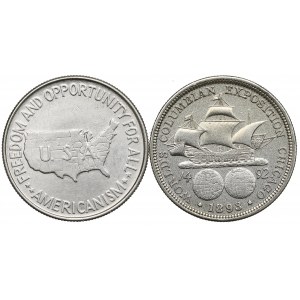 USA, sada 1/2 dolaru 1893 a 1952