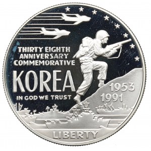 USA, dolár 1991 - 38. výročie kórejskej vojny