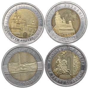 III RP, sada 5 zlatých pamětních mincí
