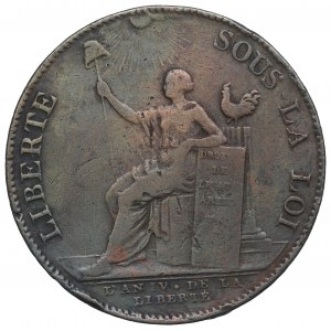 Frankreich, Medaille 2 Sohle 1792