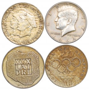 PRL i USA, Zestaw monet srebrnych