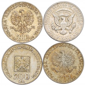 PRL i USA, Zestaw monet srebrnych