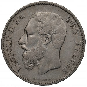 Belgie, 5 franků 1876