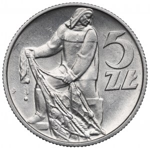 PRL, 5 zlotých 1974 Rybak - słoneczko