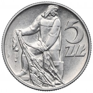 PRL, 5 Zloty 1974 Rybak - słoneczko