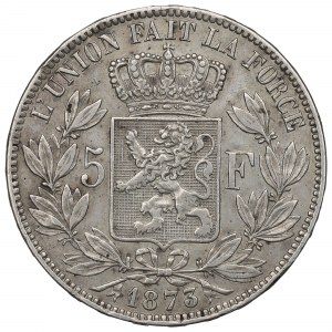 Belgie, 5 franků 1873