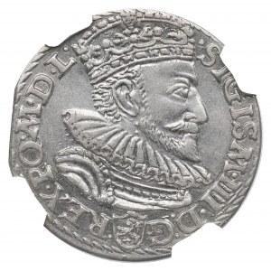 Žigmund III Vasa, Trojak 1593, Malbork - NGC AU58