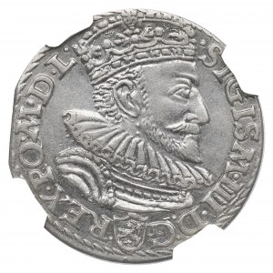 Sigismund III, 3 groschen 1593, Marienburg - NGC AU58