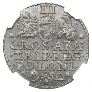 Zygmunt III Waza, Trojak 1593, Malbork - NGC AU58