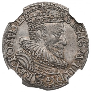 Sigismund III, 3 groschen 1592, Marienburg - NGC AU55