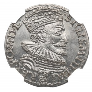 Sigismund III, 3 groschen 1592, Marienburg - NGC MS63