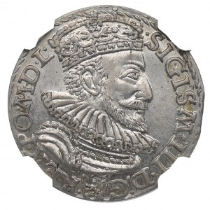 Zygmunt III Waza, Trojak 1592, Malbork - NGC MS61