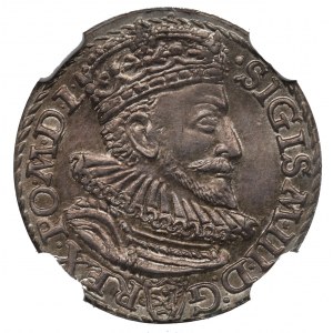 Sigismund III, 3 groschen 1593, Marienburg - NGC MS64