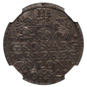 Zikmund III Vasa, Trojak 1593, Malbork - NGC MS64