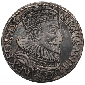 Žigmund III Vaza, Trojak 1594, Malbork - ILUSTROVANÉ dátum vzácnosti rozdelený krúžkom