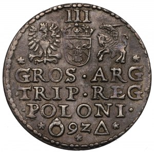 Žigmund III Vasa, Trojak 1592, Malbork - RARE