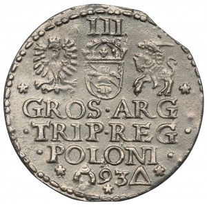 Zygmunt III Waza, Trojak 1593, Malbork - fałszerstwo z epoki