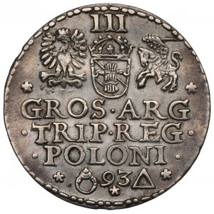 Zygmunt III Waza, Trojak 1593, Malbork - NIEOPISANY