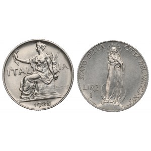 Italien und der Vatikan, Satz von 1 Lira 1922-30