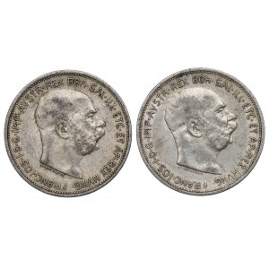 Austria, Zestaw 2 korony 1912-13