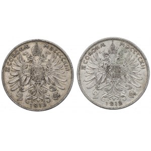 Österreich, Satz von 2 Kronen 1912-13