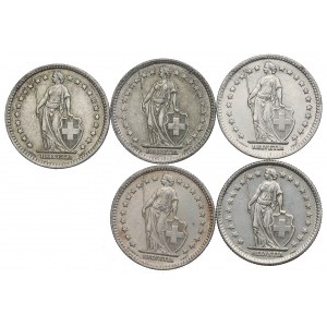 Švajčiarsko, sada 2 frankov 1943-61