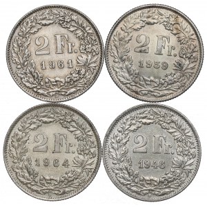 Schweiz, 2-Franken-Satz 1946-64