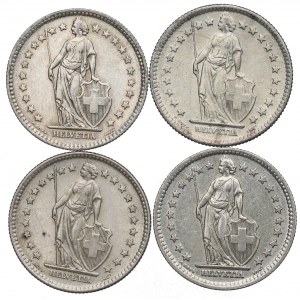 Switzerland, Lot of 2 francs 1946-64