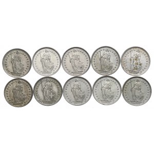 Švajčiarsko, sada 1 frank 1945-66