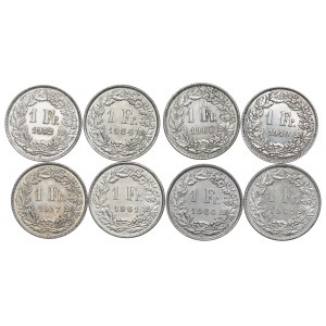 Švýcarsko, sada 1 frank 1940-65