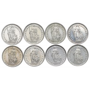 Švajčiarsko, sada 1 frank 1940-65