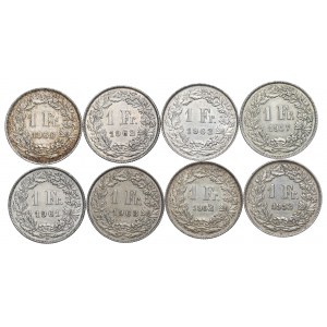 Schweiz, 1-Franken-Set 1952-66