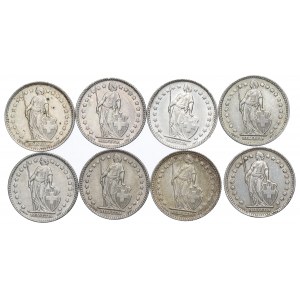 Switzerland, Lot of 2 francs 1952-66