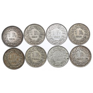 Švajčiarsko, sada 1 frank 1921-61