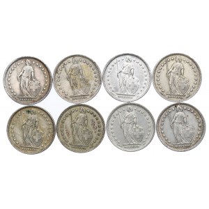 Switzerland, Lot of 2 francs 1921-61