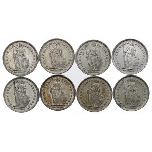 Švýcarsko, sada 1 frank 1943-63
