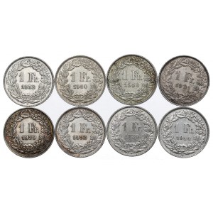 Švýcarsko, sada 1 frank 1920-56