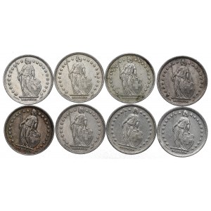 Švajčiarsko, sada 1 frank 1920-56
