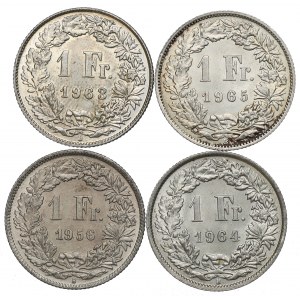 Switzerland, Lot of 2 francs 1956-65