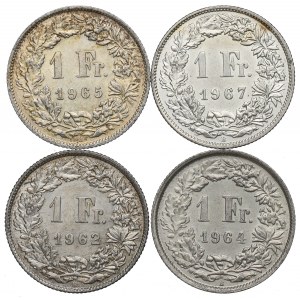 Švajčiarsko, sada 1 frank 1962-67