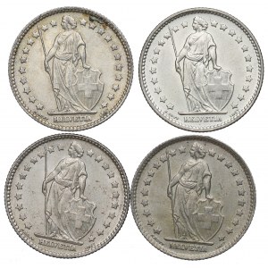 Switzerland, Lot of 2 francs 1962-67